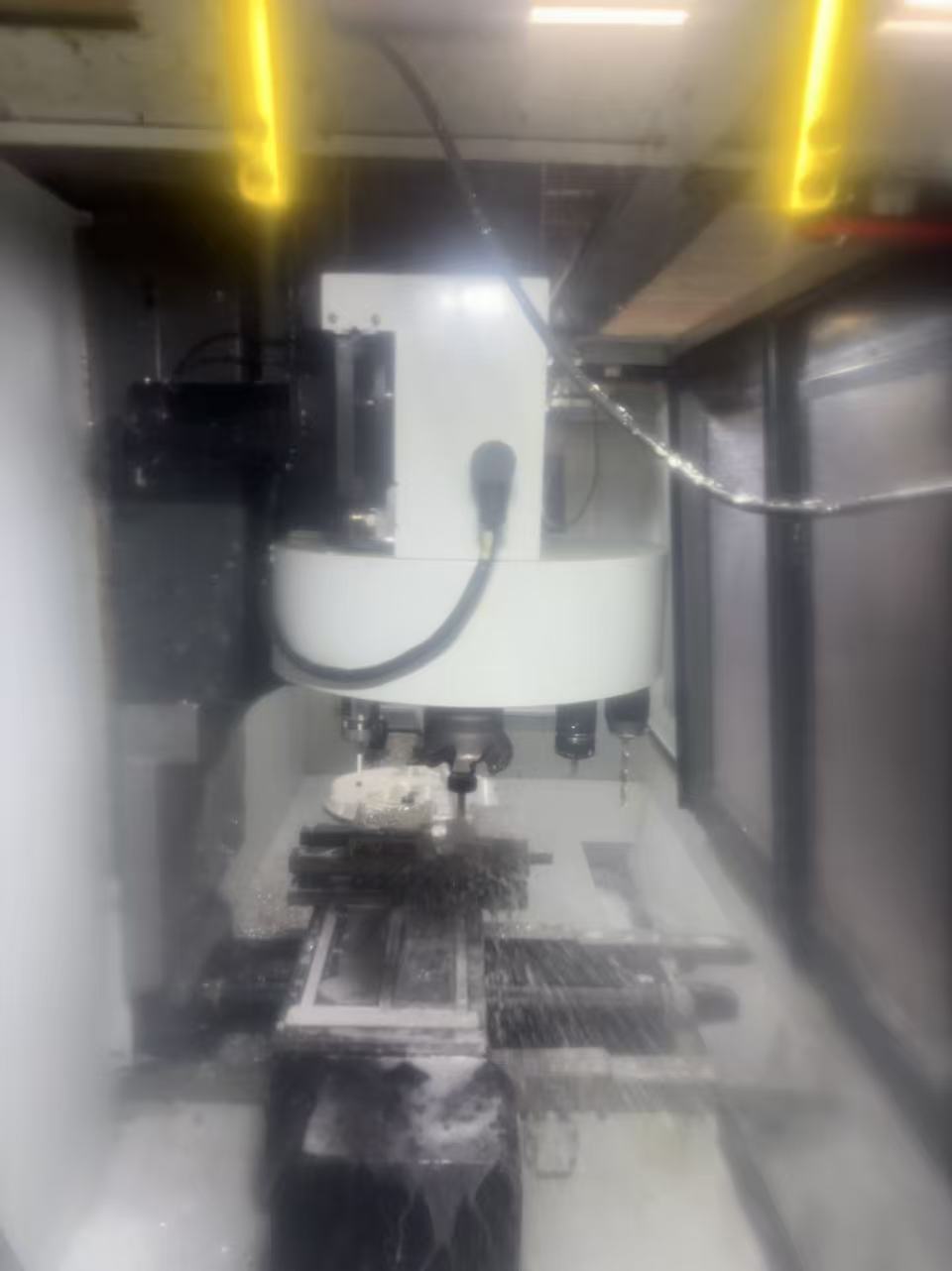 Machining work on mill close-up